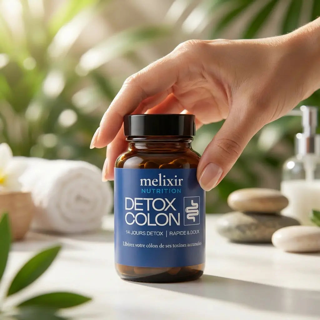 Détox Colon Melixir — flacon de 30 gélules fibres plantes charbon végétal